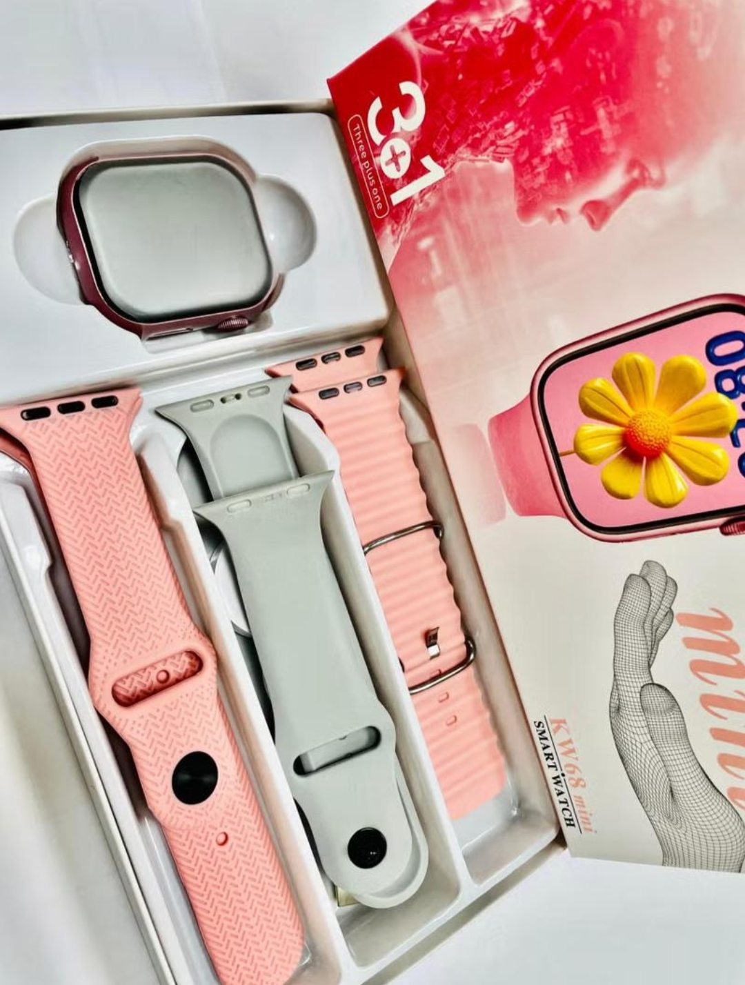 KW68 Mini Smart Watch – Bluetooth Calling & Stylish Pink Design - Image 5