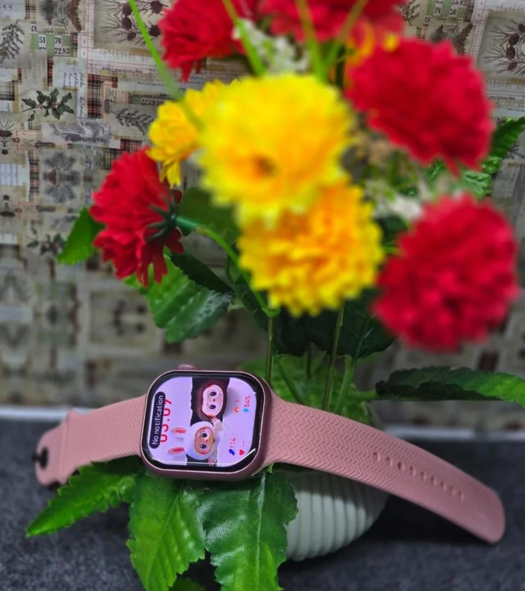 KW68 Mini Smart Watch – Bluetooth Calling & Stylish Pink Design - Image 6