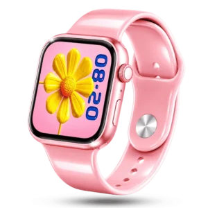 KW68 Mini Smart Watch with Bluetooth Calling and Pink Design