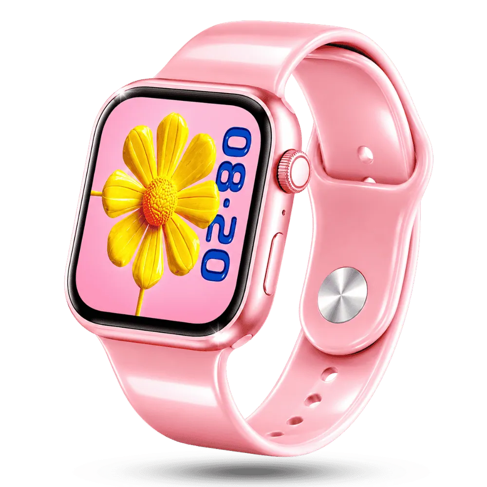 KW68 Mini Smart Watch with Bluetooth Calling and Pink Design