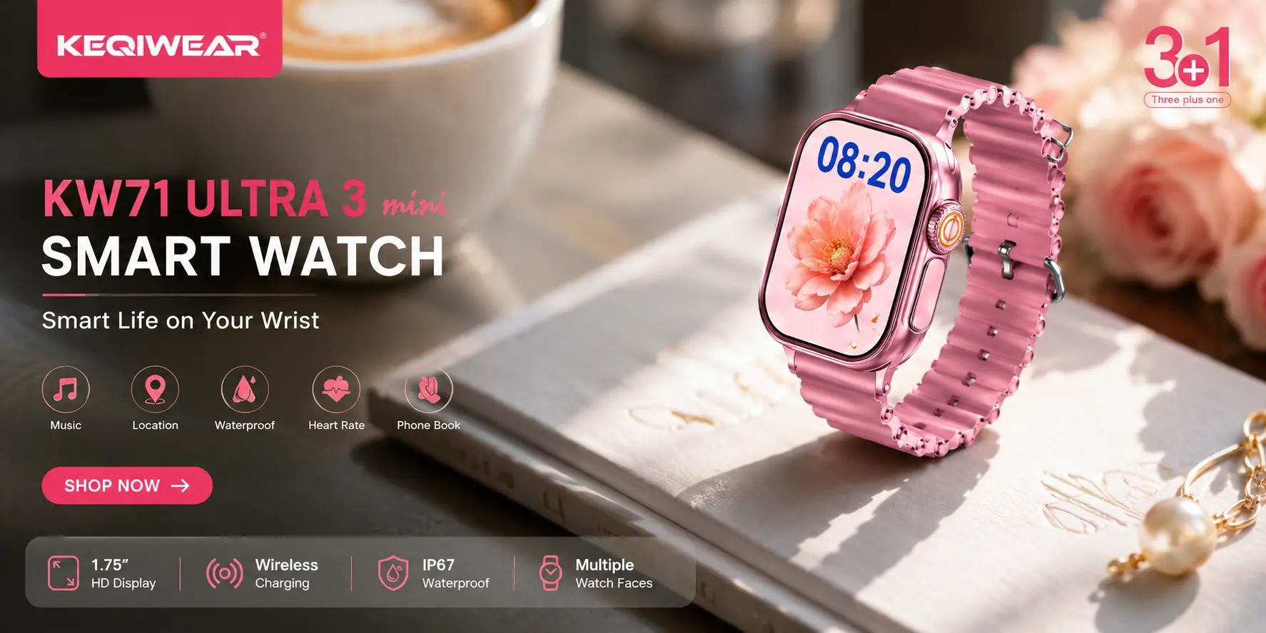 KW71 Ultra 3 Mini Smart Watch – Bluetooth Calling & HD Display - Image 5
